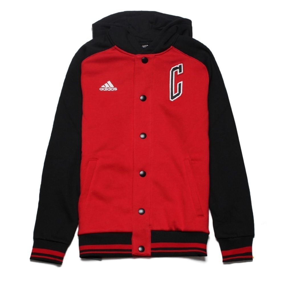 ADIDAS Chicago Bulls NBA Red & Black Train Jacket, Full Zip Hoodie, Sz M